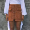 women new hot sale mini suede skirt pencil office lace up leather skirt BANDAGE SKIRT