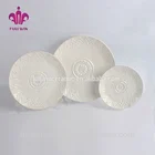 Set of three ceramic plate serving platter