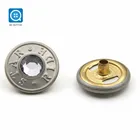 silver metal copper jacket clothing customer logo Press Snap Button with diamond for jeans