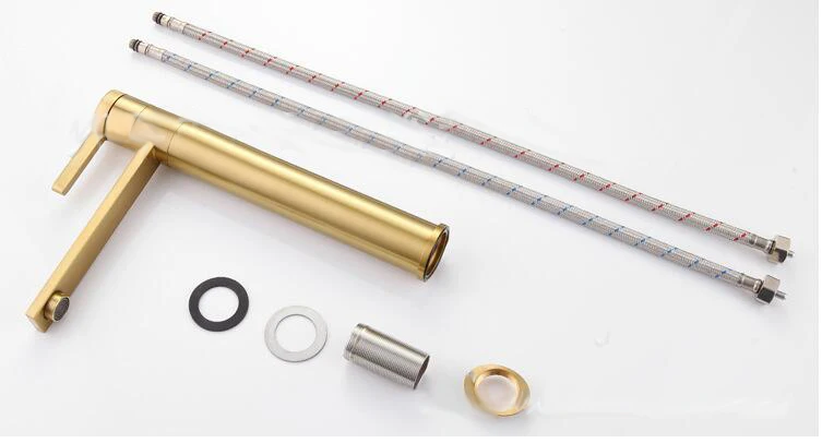 Brass Brushed Gold Hot And Cold Faucet Basin Water Taps