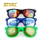 Story wholesale new design custom sticker logo sunglasses pinhole glasses