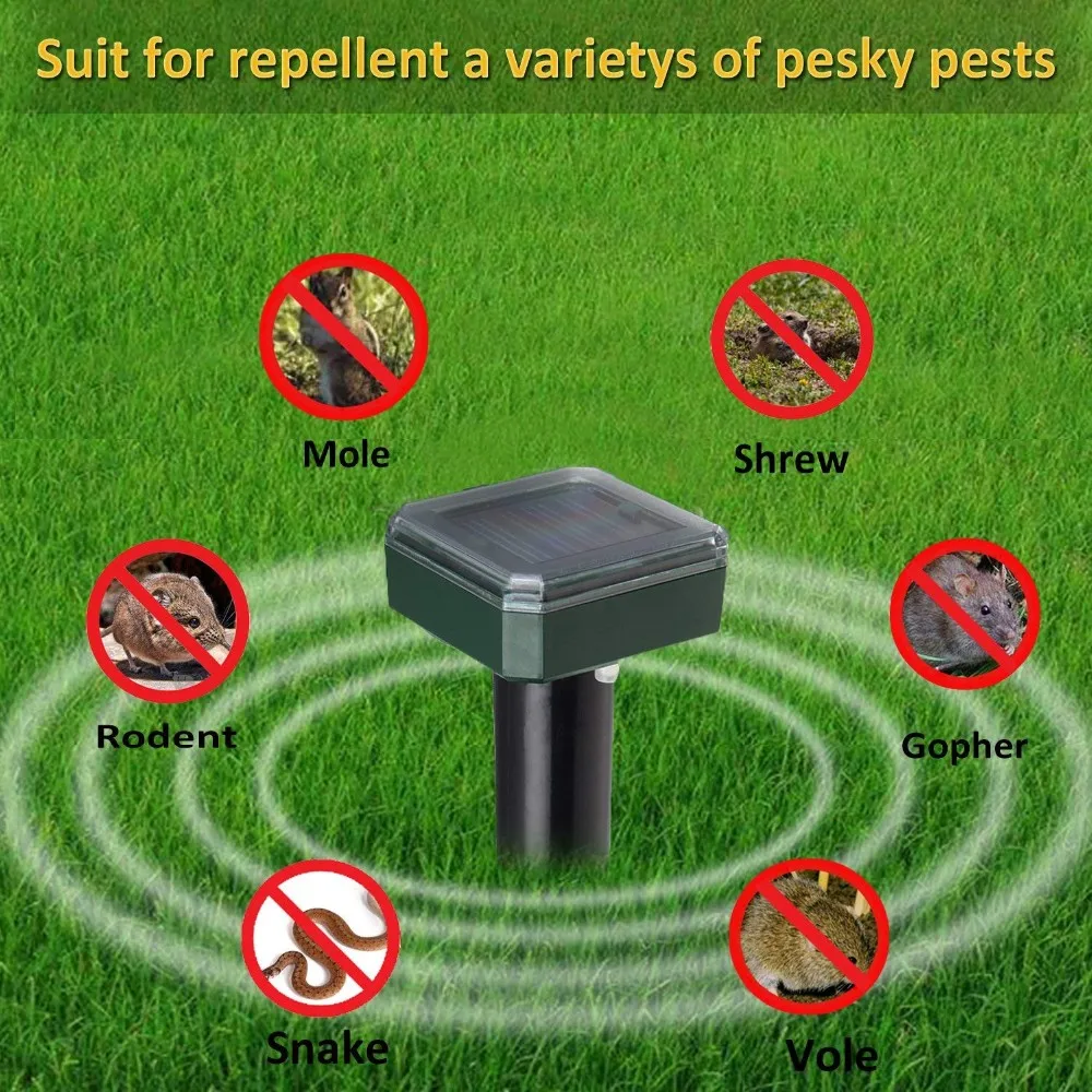 garden rat pest repeller device sonic mole repeller solar