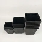 12PC (7X7X7CM) ,9PC (9X9X10CM), 5PC (11X11X12CM) Plastic Square Plant Flower Nursery Seedling Pot