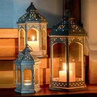 Autumn Antique Moroccan Outdoor Decorative Metal Candle Lantern