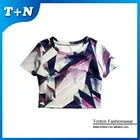 top selling sublimation printed custom ladies crop top