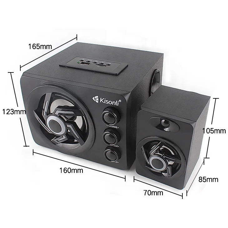 Kisonli High Quality Multimedia Digital USB PC Speaker System Bluetooths AC Powered 2.1 - ANKUX.COM