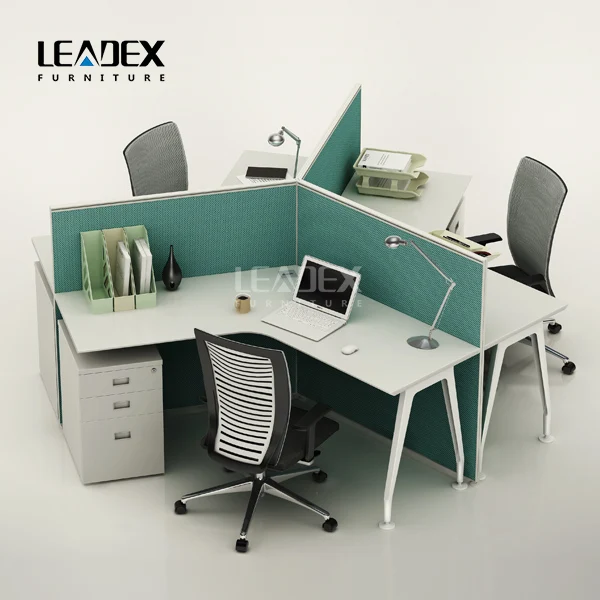 Iso Standard Metal Frame 3 Person 120 Degree Workstation For