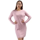 Pullover cashmere & wool sweater women knitted pattern sweater dress