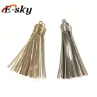Pu Fringe Tassel Decorative Fringe Metal Silver Gold Light PU Leather Tassel For Bag