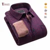 High end heavy cotton fleece velvet lining plaids shirts purple men