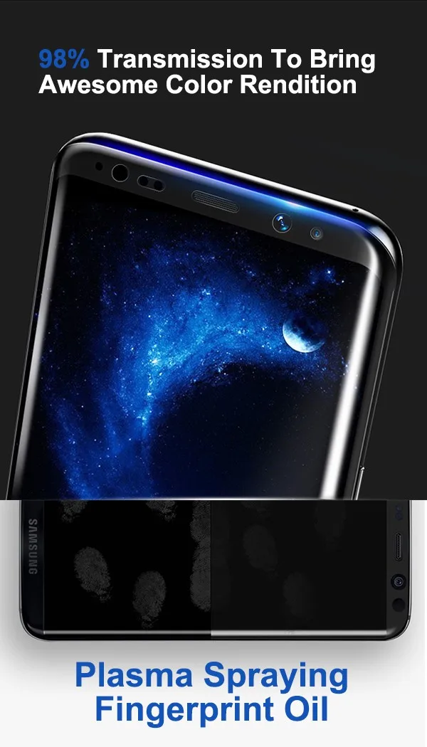 2017 Hot Selling Hydrophobic Full Body Screen Protector For Samsung Galaxy S8 Plus, S8 Glass Screen