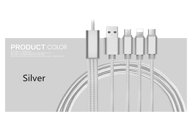Fast Charging 3 In 1 Multi Port Smart Phone Usb Cable Charger For Type C 2a Usb Cable - ANKUX.COM