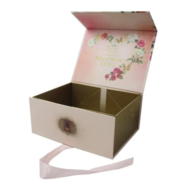customize gift flower paper gift box with ribbon
