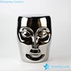RYNQ55-B Smooth glaze silver human face ceramic stool