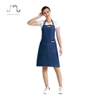 Adjustable Bib Cooking Housekeeping Pinafore Cleaning Make Up Coffee Shop Gardening Apron Denim Uniform Man With Pockets