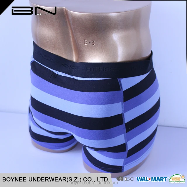 wholesale latest design young boys blue boxer short underwear