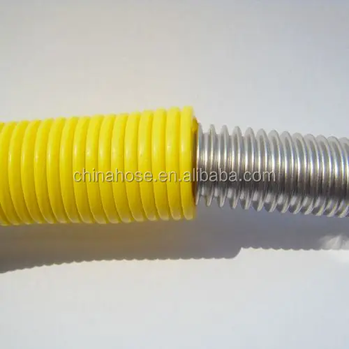 Stainless Steel Corrugated Yellow Coated Flexible Natural Gas Hose