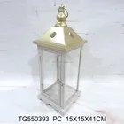 Lantern Candle Glass Storm Hang Lantern With LED Light Indoor Candle Lantern