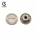 Nickel free fashion removable metal brand logo embossed button for jeans