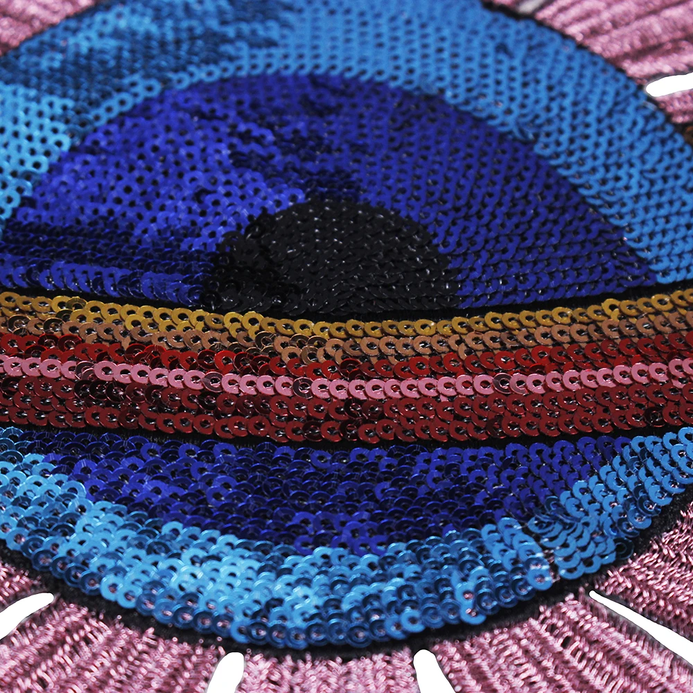 Fancy Large Iron On Applique Beaded Sequin Globe Embroidery Patches For Clothing