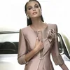 Hot sale Three Quarter Sleeve Suits Knee Length Blush pink Two pcs sets Lace Mother of the Bride Dresses MMA17
