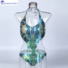 High fashion OEM 2019 snake print plus size one piece swimwear beachwear for women