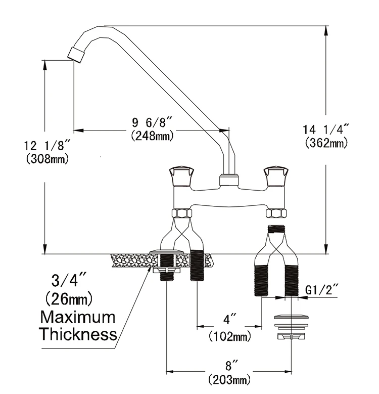 Popular Kitchen Accessories Commercial Sink Faucet Kitchen Mixer Faucet Kitchen Accessories