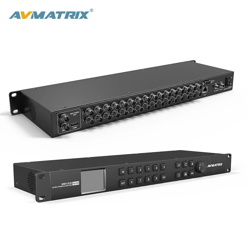 Avmatrix MMV1630 16 Channel 16/×16 SDI 3G-SDI Multi-Viewer,The Input Signal Automatically detects SD HD and 3G-SDI.
