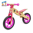 Wholesale hot sale wooden pink balance bicycle for children used in home and outdoor W16C094
