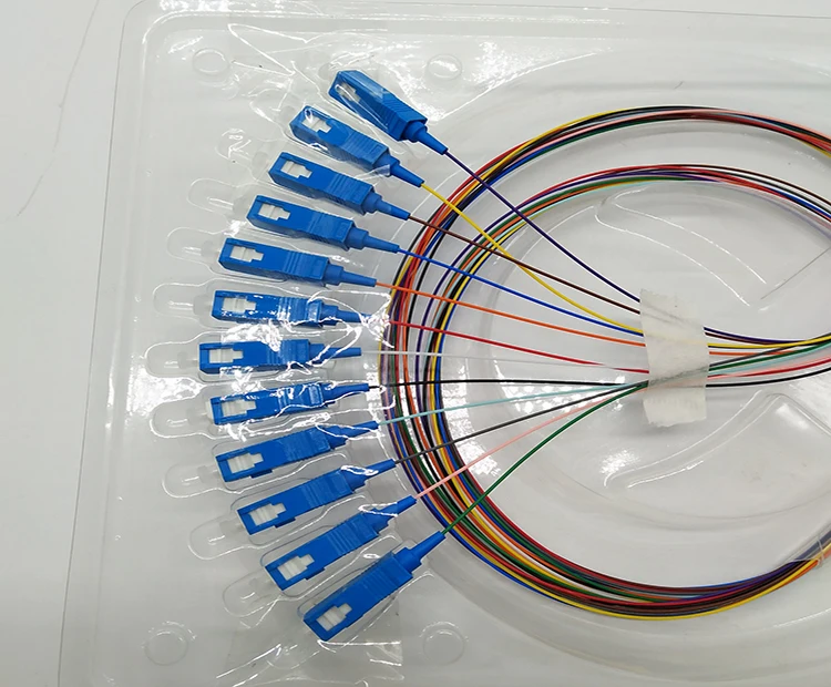 fiber optic 12 bunchy bunched pigtail with SC/UPC connector single model manufacture/ factory price
