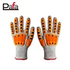 13G HPPE liner orange TPR on back cheap high impact resistant gloves