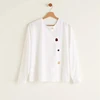 /product-detail/custom-women-white-buttons-cotton-asymmetric-blouse-62037967434.html