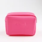 Logo Customization Pouch Makeup Bag Pouches Candy Color Silicone Cute Cosmetic Makeup Toiletry Pouch Bag