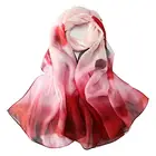Silk Long Silk Chiffon Scarf Floral Print