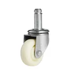 3 "white swivel grip ring stem polyolefin Medium Duty caster wheel