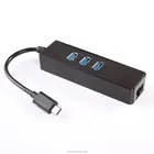 USB 3.1 Type C USB-C to 3-Port USB 3.0 Hub with RJ45 LAN Gigabit Ethernet Adapter
