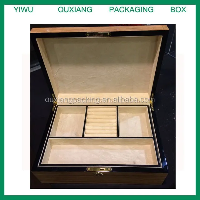 finish hot sale wooden jewelry  box  material    lacquer and