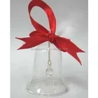 Glass Red Glass Bells Glass Bell With Red Ribbon Hanging For Christmas Decorations