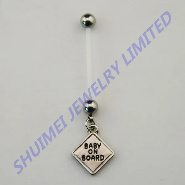 14g flexible belly button ring
