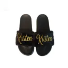 Wholesale Monogram Fashion Customized Fur Slides
