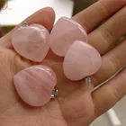 Loose precious stone pink natural gemstone Rose quartz heart