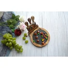 Black slate stone wood cheese boards set steak dishes food plates for restaurant