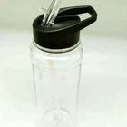 Revolving lid Water Bottle With StraW clear color