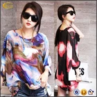 New Design Blouse Fashion Design New Arrival Bat Sleeve Contrast Color Fashion Design Lady Blouse