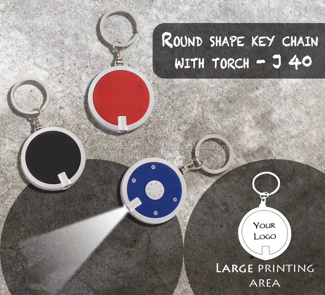 best corporate gifts round shape keychain with light