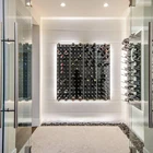 Stainless steel Wall mounted metal wine racks wine cellar wine bottle display holder