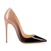 latest fashion wholesale big large size evening dress pumps stilettos gradient patent girls ladies women high heel shoes