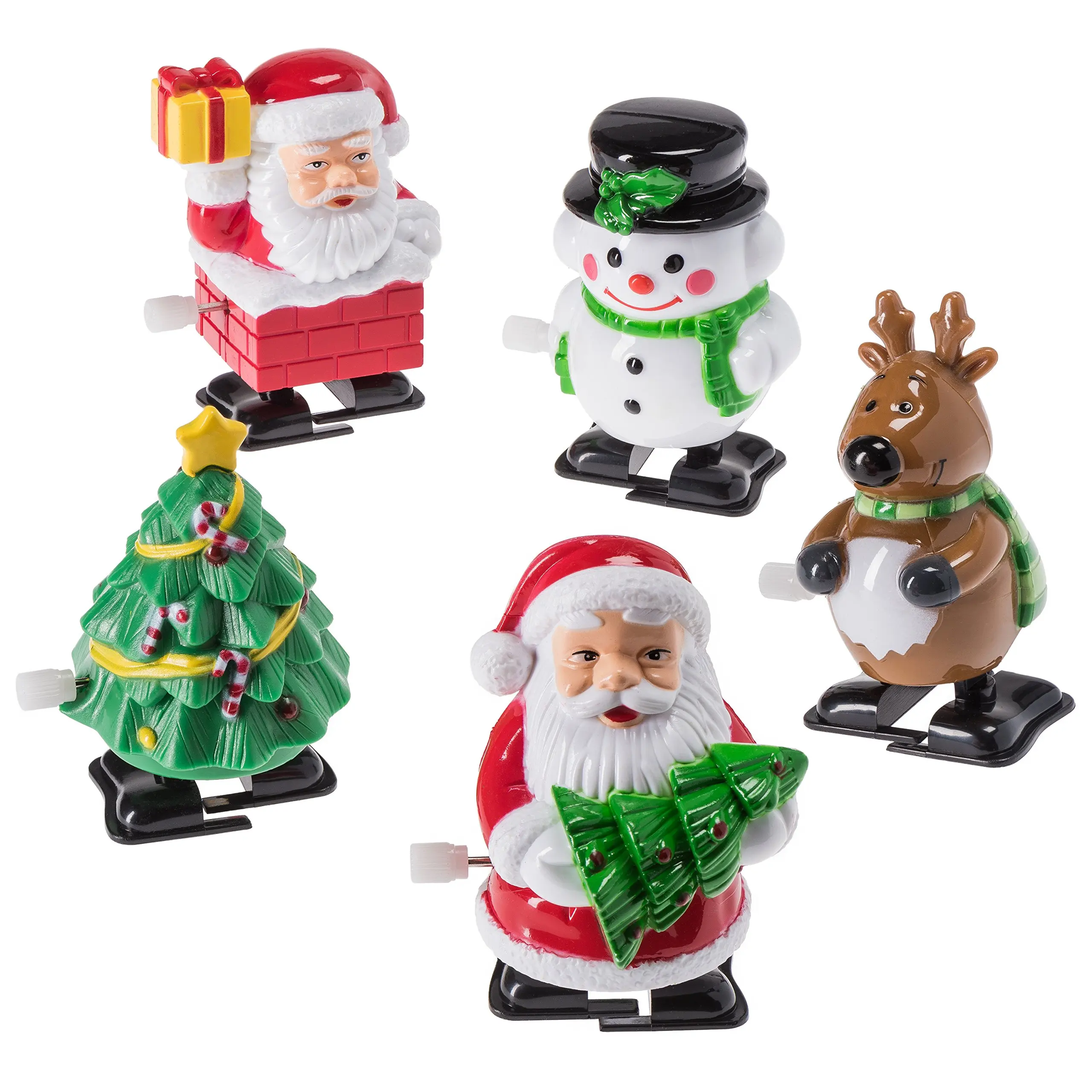 prextex christmas wind up stocking stuffers- santas and snowmen