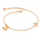 Marlary Butterfly Shape Gold Plated Anklet Feet Designs, 316L Stainless Steel Anklet Jewelry