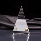 Wholesale Clear White Pyramid Crystal K9 Glass Souvenir Gifts Triangle Blank Block